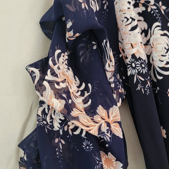 A-Line Ruffled Sleeve Floral Dress Size L - Picture 5 of 10